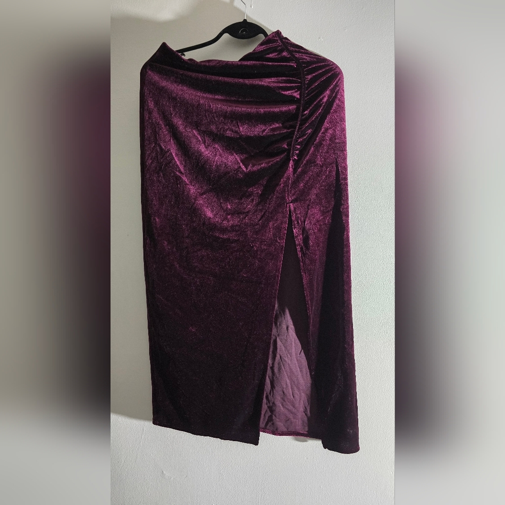 Elegant Dark Red Womens Raunched Skirt